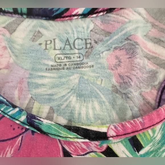 đThe Childrenâs Place Girls Floral Sleeveless Top with Fringe -Size XLđ - Picture 3 of 4